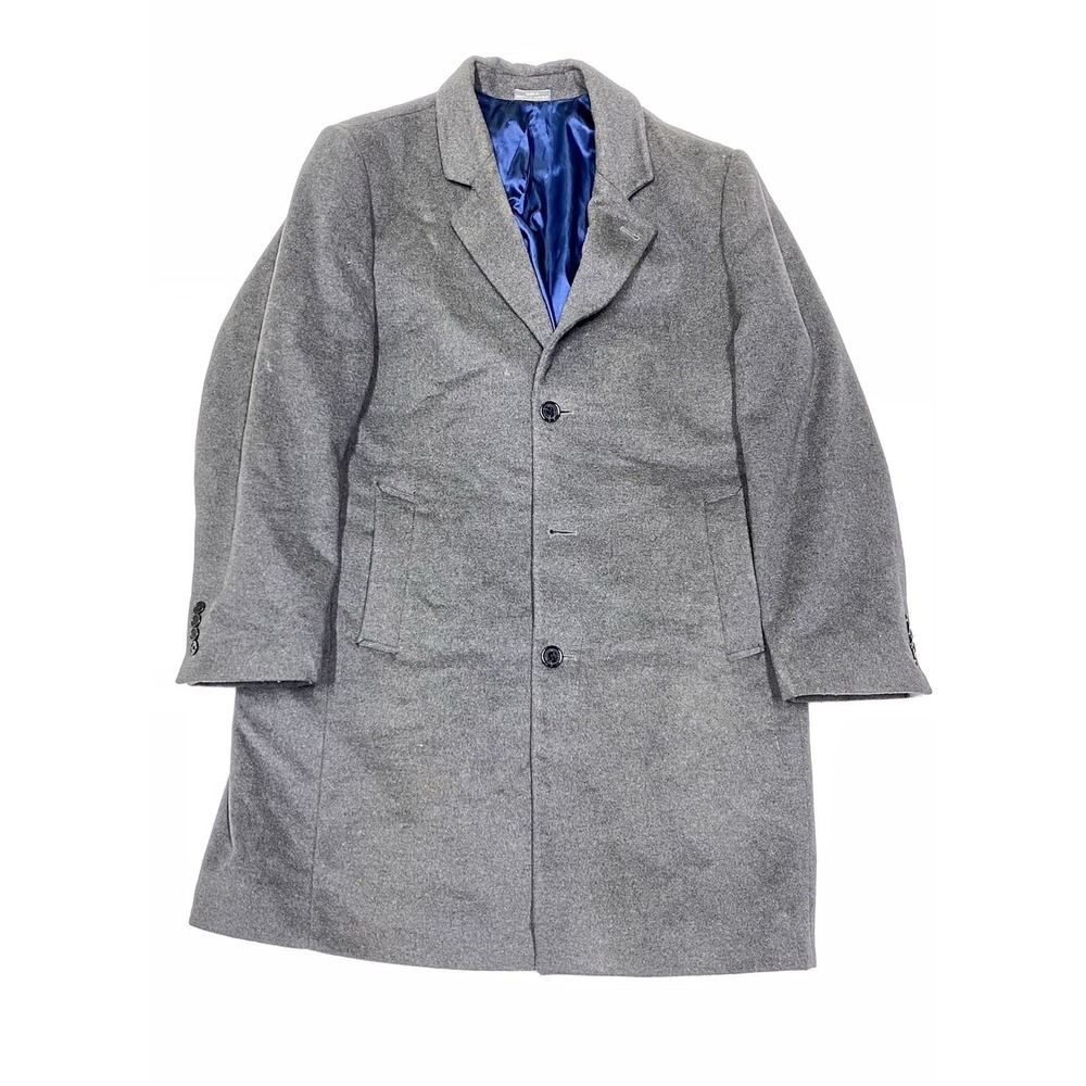 Michael Kors Men's Madison Wool Blend Modern-Fit Overcoat, Dark Gray, Size 44R
